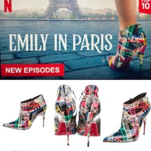Christian Louboutin feature @Emily In Paris Gorgona booties SZ 38.5 IT/ 8 🇺🇸